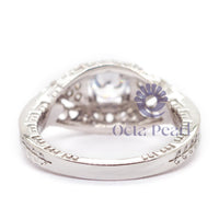 Round Cut Moissanite Art Deco Vintage Engagement Wedding Ring