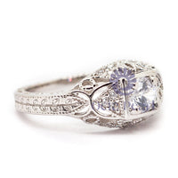 Round Cut Moissanite Art Deco Vintage Engagement Wedding Ring