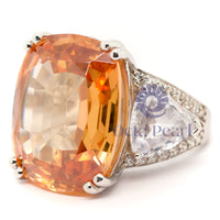 Orange 3 stone Engagement Ring