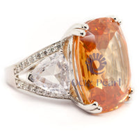 Orange 3 stone Engagement Ring