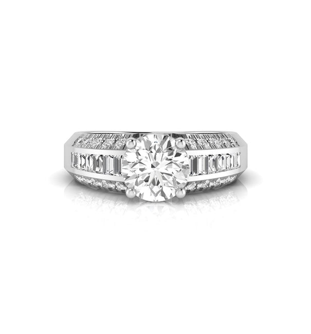 Channel Set CZ Engagement Ring