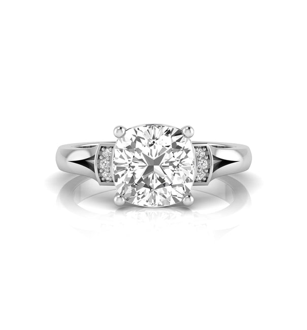 Charming Cushion & Round Cut Moissanite Seven Stone Split Shank Ring