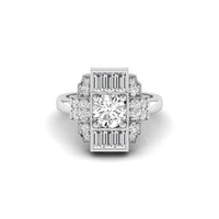 Old European & Baguette Cut CZ Stone Wedding Anniversary Gift Ring