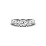 3-Stone Princess-Cut Engagement Ring With Accent