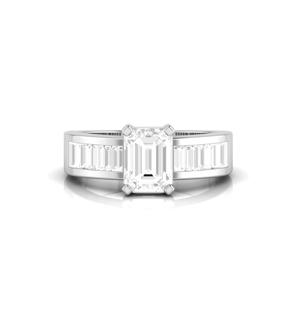 Emerald-Cut Channel Setting Engagement Ring