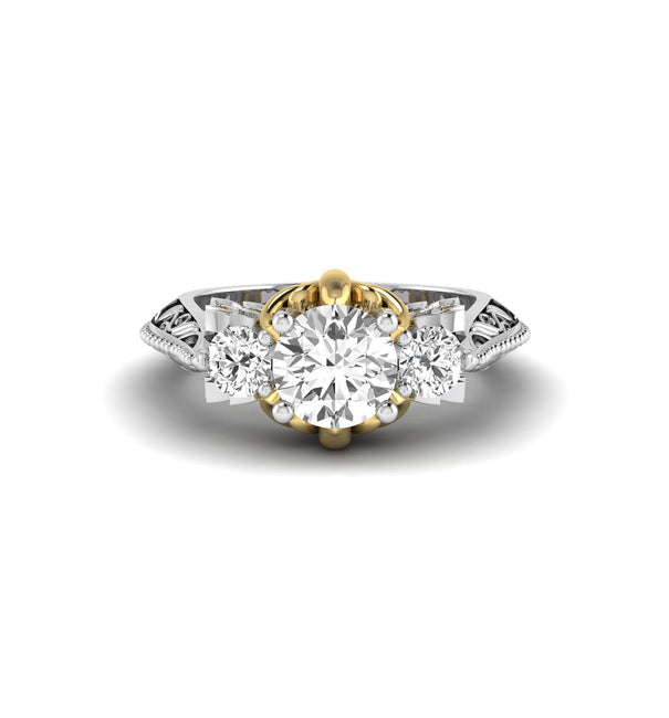 Three-stone Princess Engagement ring