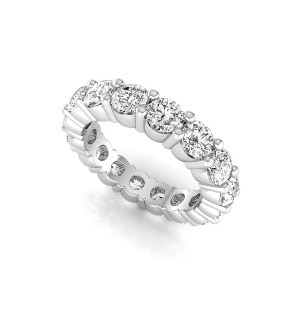 Round Cut Moissanite Prong Set Eternity Stacking Wedding Band