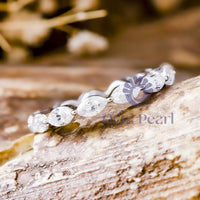 Elegant East West Marquise Cut CZ Stone Stacking Eternity Wedding Band