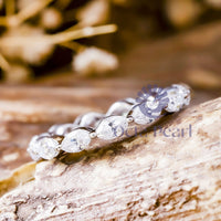 Elegant East West Marquise Cut CZ Stone Stacking Eternity Wedding Band