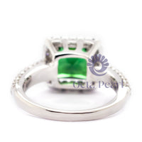 Green Princess Cubic Zirconia Stone Halo Engagement Wedding Ring