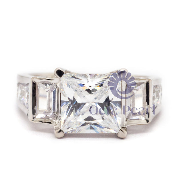 Princess Cut Wedding Ring Euro Shank