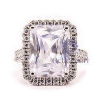 Radiant Cut Wedding Ring With Diamonds Halo
