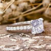 Asscher Cut White Gold Engagement ring