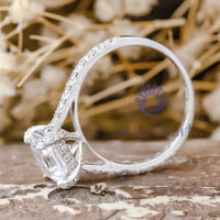 Asscher Cut White Gold Engagement ring