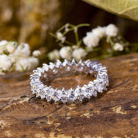 Moissanite Marquis Illusion Garland Eternity Wedding Band