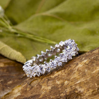 Moissanite Marquis Illusion Garland Eternity Wedding Band