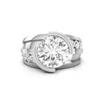 Round Cut Moissanite Half Bezel Set Channel Setting Wedding Ring For Men & Women