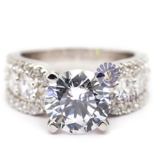 Accent Moissanite Wedding Ring