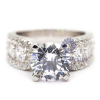 9 MM Accent Moissanite Wedding Ring