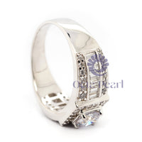 Channel Setting Wedding Ring with Halo For Men