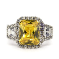 Citrine Split Shank Wedding Ring With Three Stones