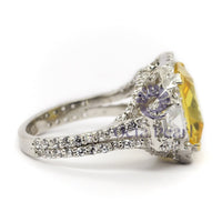 Citrine Split Shank Wedding Ring With 3 Stones