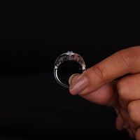 Round Cut Moissanite Milgrain Art Deco Edwardian Long Finger Ring