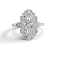 Navette Round Moissanite wedding Ring