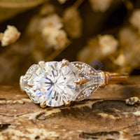 Edwardian Style Round Cut Moissanite ring