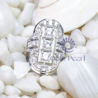 Vintage-Inspired Three Stone Wedding Ring