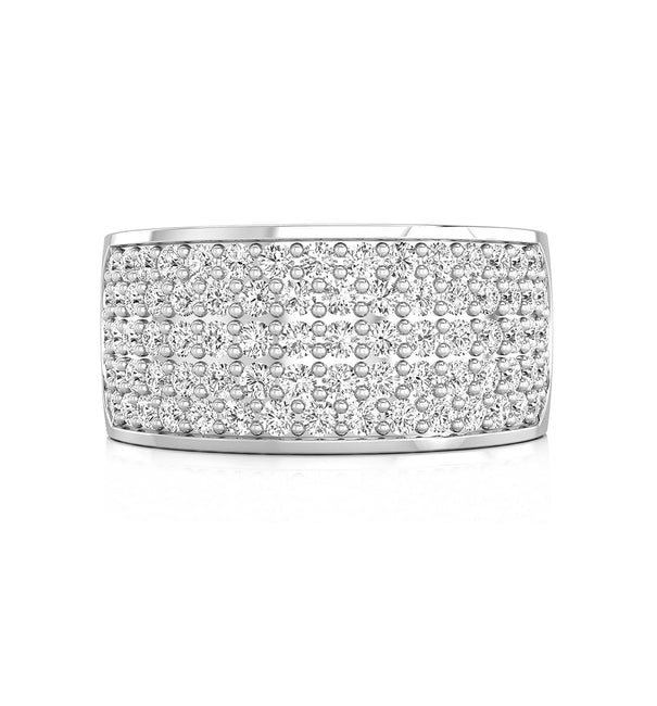 Men Or Women's Round Cut Moissanite Pave Set Half Eternity Wedding Band