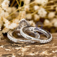 Pear Cut Moissanite Halo Wedding Bridal Ring Set For Women