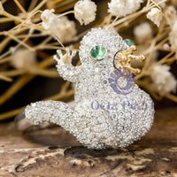 frog shape Wedding Bridal Ring Set