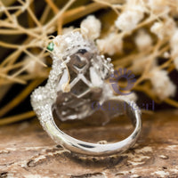 frog shape Wedding Bridal Ring Set