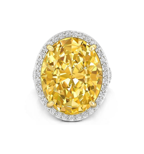 Yellow Oval cocktail Engagement rings