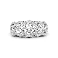 Five Round Cut Moissanite Wedding Or Christmas Gift Ring For Women