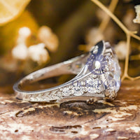 Old European Cut Moissanite Engagement ring