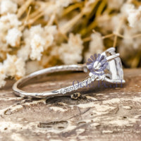 Three Stone Moissanite Ring Princess Cut