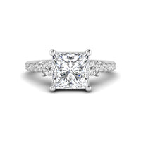 Three Stone Moissanite Ring Princess Cut