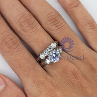 Round Cut Moissanite Wedding Bridal Ring Set