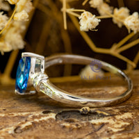 Blue Sapphire CZ Ring With Accent