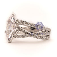 Marquise-Cut Solitaire Ring With CZ Accent