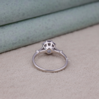 Silver ring with a diamond on a textured surface, moissanite fine jewelry gift for wife, moissanite gemstone engagement ring, moissanite sparkly wedding ring