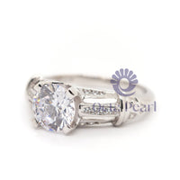 14K Round Cut Moissanite Engagement Ring