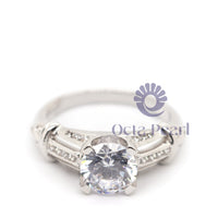 14K Round Cut Moissanite Engagement Ring