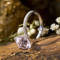 pink stone round ring