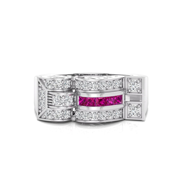 Vintage-Style Pink Princess-Cut Wedding Ring For Women