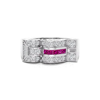 Vintage-Style Pink Princess-Cut Wedding Ring For Women