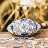 Antique Victorian Ring Old European-Cut