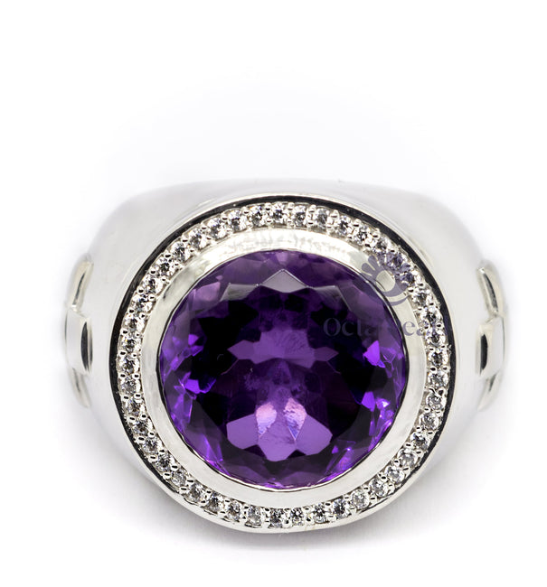 Amethyst CZ Ring for Men